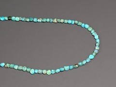 Vintage Turquoise Beaded Necklace 16.5″ 925 Sterling Silver Clasp