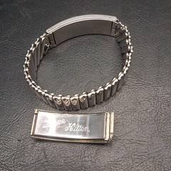 Vintage Signed JB Photo-Vou ID Stretch Bracelet Sterling/Stainless Steel. 17.491