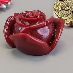 Vintage Flower Pendant Lot of 6 Red Peach Celluloid Acrylic Resin