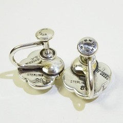 Georg Jensen Rose Flower Earrings No.89 Sterling Silver Vintage USA Rare