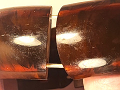 MID CENTURY MODERN AMBER LUCITE BANGLE BRACELET