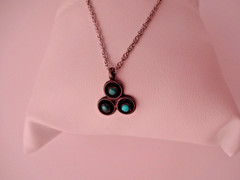 VTG C. 1976 TURQUOISE RAIN CLOUD STERLING SILVER 925 PENDANT, 18 IN CHAIN SIGNED