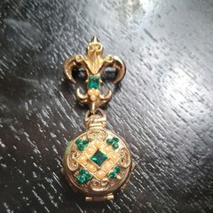 Vintage Coro Pegasus 4 Way Picture Locket Brooch Pin Chatelaine Fleur-de-lis