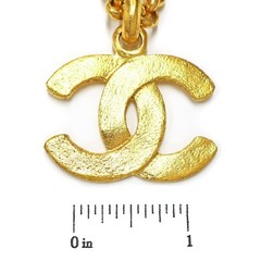 CHANEL Gold Plated CC Logos Charm Vintage Chain Necklace Pendant #1335c Rise-on