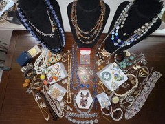 Antique Vtg to Now Rhinestone Costume Jewelry Lot 96+ Pcs Vendome Germany Silver