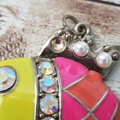 Vintage Pendant Large Colorful Fish (No Chain Included)