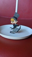 Vintage Handmade Wood Cartoon Mr. Magoo Looney Inspired Black Top Hat Man 3″ PIN