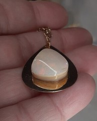 ** RARE Vintage M.KLOSE 1/20 12kt. G.F. Australian Opal Pendant & ER Set **