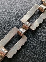Vintage Southwestern Etched Sterling Silver Bracelet 6 1/2″ x 5/8” 17g – Rustic