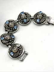 Selro Selini Necklace & Bracelet Set Unsigned Silver Tone Confetti Vintage