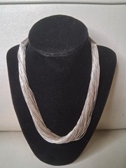 AMAZING 100 Strand Liquid Silver Necklace 16in