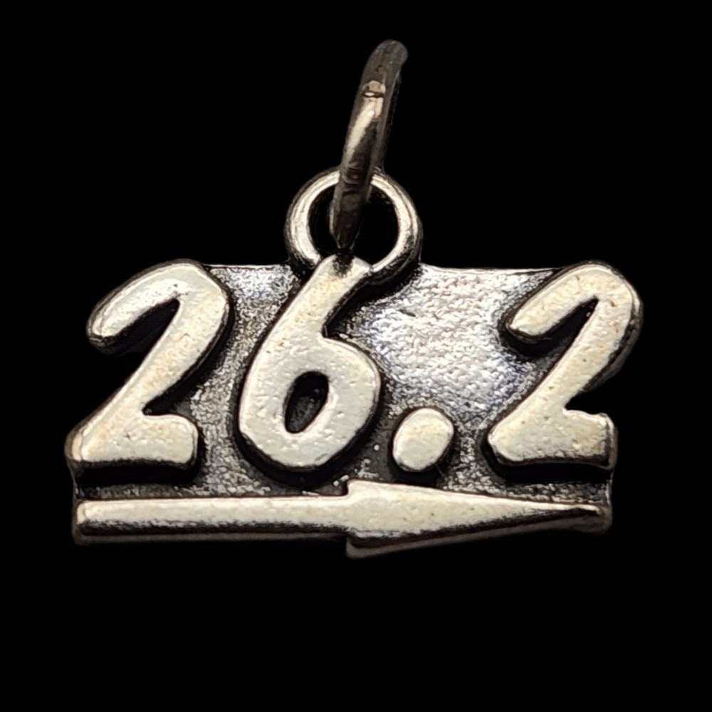 Vintage Sterling Marathon Running Charm 26.2 925 Silver SJC Sundancer Run Goal