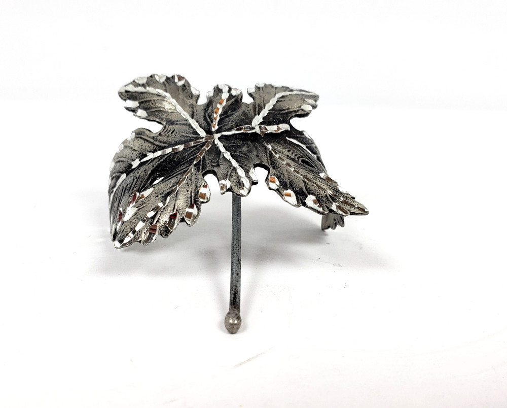 JC Penny Crown Trifari Leaf Silver Jewelry Broach