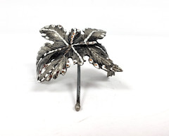 JC Penny Crown Trifari Leaf Silver Jewelry Broach