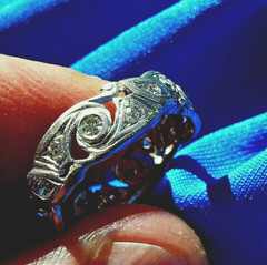 Original EARTH MINED DIAMOND Deco Band Vintage PLATINUM Eternity Anniversary 8