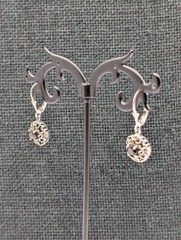 Vtg FNA Sterling Silver Round Smoky Quartz Pendant 18″ Box Necklace Earrings Set
