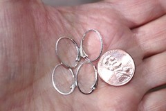 1 Pair Sterling Silver Semi round Large earrings Accessories Use with Any Stone