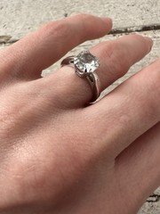 Art Deco 40s Sterling And Spinel Stone Ring Size 5 Wedding Band