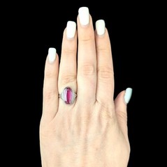 1920s Art Deco Era Lab Created Ruby White Gold Filigree Dinner Ring Antique Gift