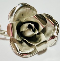Silver Tone Rose Brooch 2 Inches.