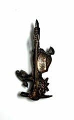 Antique Swiss Alps Mountain Climber Hat Plume Ice Pick Axe Rope Brooch 1.5” Pin