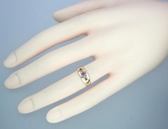 Lovely Antique Victorian Solid 15K Gold Ruby Diamond Gem Ring Chester 1892 5.75