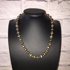 Vintage Beaded Necklace Gold Tone Lucite Multi-Color Chunky Beads Career