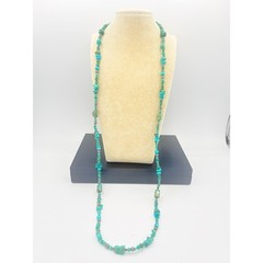 Early 2000s Carolyn Pollack Relios Turquoise Nugget Necklace – 35″ Long Strand