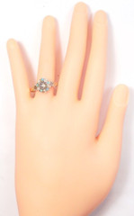 Victorian Art Deco Diamond Engagement Pearl Turquoise 14KY Ring Size 11.75 UK-X