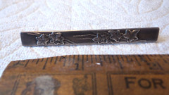 Vintage BROOCH PIN Bar Pin, Silver, Decorated with Ivy Pattern, 2-1/4″, RR
