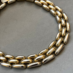 Vintage LES BERNARD Goldplated Chunky Panther Chain Link Choker 16.5″ Necklace