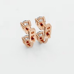 Front Back Drop Jacket Earrings Pear Cut Lab Grown Diamond Prong Setting