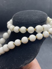 Vintage Monet’ Graduated Faux Pearls With Gold Tone Accents 12” With Logo Tag