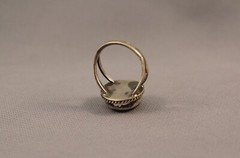 Old Pawn Navajo Sterling Silver And Turquoise Ring Size 7 3/4