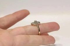 Vintage Art Deco 2 Ct Lab Created Diamond Filigree Engagement 14K Gold Over Ring