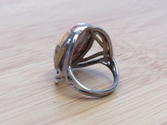JTV Sterling Silver Spiny Oyster Copper Ring 925 Designer BBJ Size 8.75