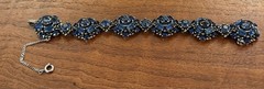 Vintage Signed Hollycraft Mid Century Copyright 1954 Blue Rhinestone Bracelet