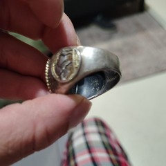 Vintage 1935 Sterling Silver Buffalo Nickel Ring Size 13