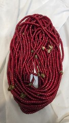 Very unique shape 7-8mm venetian white heart trade beads long strand