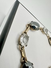 Antique Old VTG Gold Filled Tennis Bracelet White Topaz? Estate Sale Rare Read