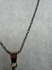 14K Gold Bail Green Heart Stone Pendant 1/20 14K GF 18” Necklace Vintage