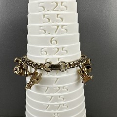 Vintage Charm Bracelet Windmill Well Cart Gold Tone Dutch Theme 7.5″