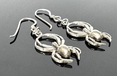 Vintage Sterling Silver 925 Spider Earrings Gothic Halloween Arachnid Studs