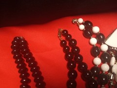 Vintage To Modern Black & White Jewelry Lot Plastic Metal Glass