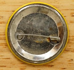 Vintage Hippie Groovy 70s Pinback Button Metal I’m Happy I’m Grouchy Mans Face