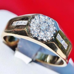 18k yellow gold ring 0.70ct natural diamond sz 11.75 vintage handmade 8.85g