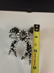 Bow Black Pearl Brooch Pin Pendant Rhinestone Jewelry Fashion Vintage Inspired