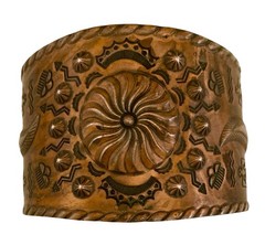 VINTAGE BELL TRADING POST PRE-1971 Solid Copper STAMPED WIDE CUFF Bracelet