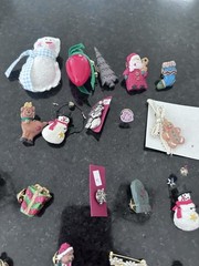 Vintage Christmas Pin Lot–18–20 Holiday Brooches–Snowmen, Santa, Trees, Angels