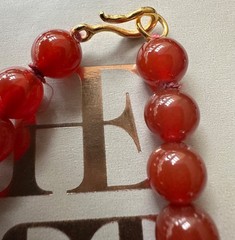 NEW Vintage Metropolitan Museum Of Art MMA Carnelian Cabochon 24k Gold Necklace
